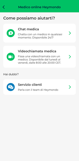 Migliore assicurazione di viaggio: come scegliere, quale e info utili Screenshot chat medica e videoconsulto