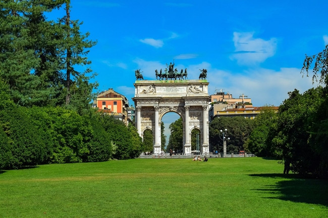 Cosa vedere a Milano in un giorno - Itinerario con mappa Arco della Pace, Parco Sempione - Milano