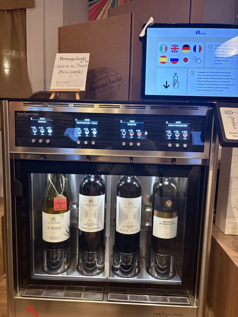 Cosa vedere a Bologna in 2 giorni: arte, mercatini e sapori tipici dispenser vino bottega botlé bologna