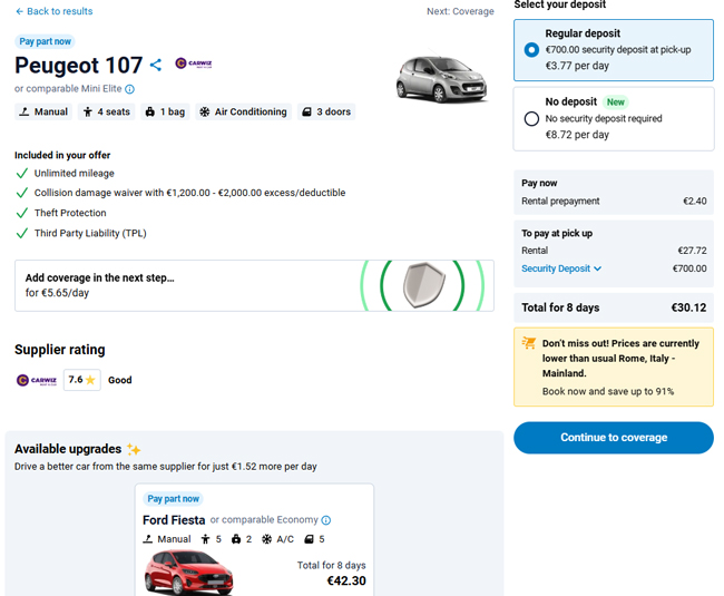 Come scegliere il miglior comparatore noleggio auto: valutazioni e recensioni Dettagli offerta noleggio auto